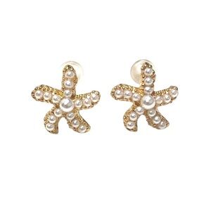 NEW - Starfish Pearl Earring Studs